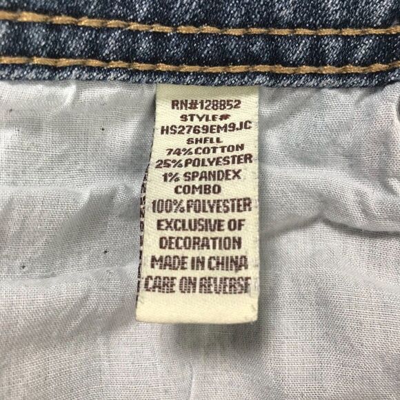 Vintage Y2K Low Rise Distressed Denim Patchwork Jean Summer Mini Booty Shorts /7 - Picture 6 of 6